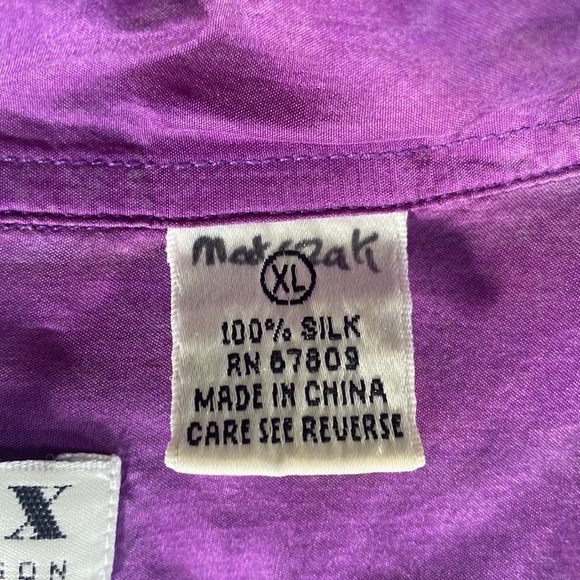 Vintage Basix purple button up with pink detailing XL - Picture 4 of 4